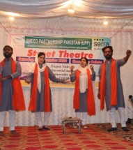 A street theatre for most unaware community on mental health was organized at Green Town Lahore slums. The theme of the play was “LOG KIA KAHEN GAIN” (What people will say?)